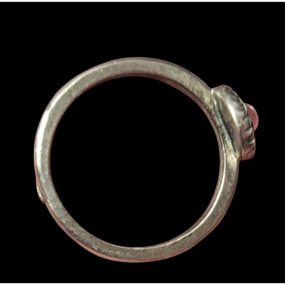 Minimalist Silver Tone Ring With Clear Cabochon Size 7 - Picture 4 of 13